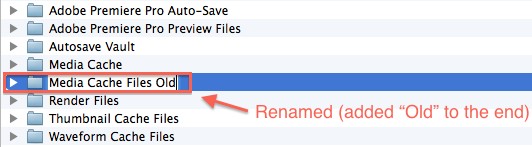 premiere rename cache