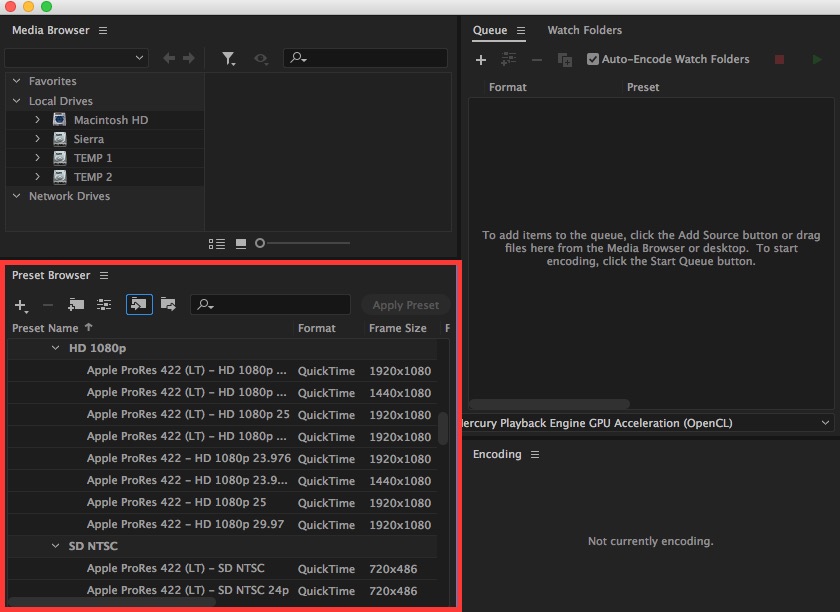 ProRes view in encoder