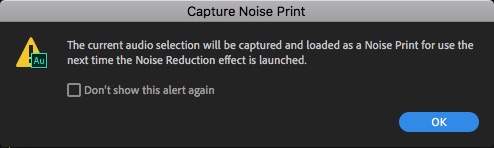 noise reduction - extra noise print popup