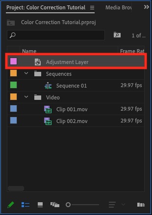 adjustment layer visible